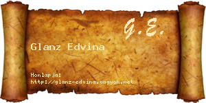 Glanz Edvina névjegykártya